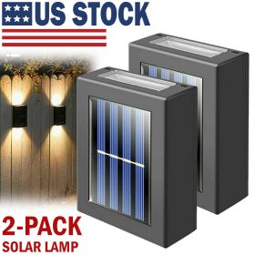 2 Pack New Solar Deck Lights Outdoor Waterproof LED Steps Lamps For Stairs Fence