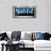 Inspirational Quotes Wall Art for Living Room|Grateful Signs for Home Decor|Grateful Wall Decor|Blue Family Canvas Print Poster Painting Picture Artwo