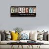 Believe Signs Inspirational Motto Canvas Prints,Motivational Quotes Canvas Wall Art for Living Room,Christian Wall Decor Wood Grain Background Paintin