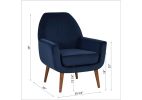 Astrid Mid-Century Navy Blue Velvet Arm Chair