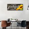 Inspirational Canvas Wall Art for Living Room,Thankful Grateful Blessed Wall Decor Rustic Wood Sign Vintage Sunflower Wall Picture Framed Artwork Pain