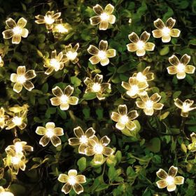 Solar Sakura Small Lantern String Light Outdoor Waterproof Courtyard Arrangement (Option: Warm White-Solar 5meters 20lights)