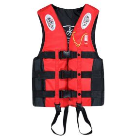 Children Swimming Buoyancy Vest Oxford Cloth Buoyancy Vest Adult Rescue Suit (Option: Red-L)