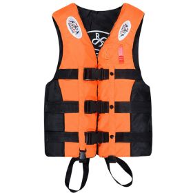 Children Swimming Buoyancy Vest Oxford Cloth Buoyancy Vest Adult Rescue Suit (Option: Orange-L)