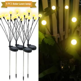 Simulation Firefly Solar Light Outdoor Garden Decoration Lawn Landscape Lamp Xmas Decor Solar LED Lights Outdoor Garden Lights (Option: 6solar-Warm light-4PCS)