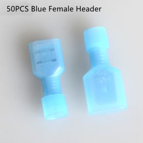 Insulation Joint Wire Connector Wiring Terminal Male And Female Plug (Option: 50PCS Blue Female Header)