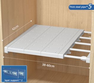 Wardrobe Cabinet Compartment Telescopic Storage Shelf (Option: 42cm-38to60cm)