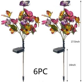 LED Four Color Butterfly Tree Solar Lamp (Option: Picture Color-6PCS)