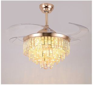 Living Room Invisible Dining Room ABS Ceiling Fan Lamp (Option: Frequency conversion-42inch)