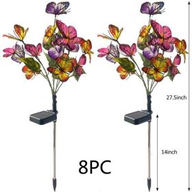 LED Four Color Butterfly Tree Solar Lamp (Option: Picture Color-8PCS)