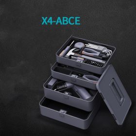 Hardware Multifunctional Full Set Of Household Commonly Used Toolbox Layered (Option: X4 ABCE)