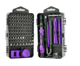 Screwdriver Set Multi-function Screwdriver Set Bit Head Watch Game Machine Disassembly Tool (Option: 115in one purple)