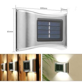 Solar Small Night Outdoor Garden Wall Light Decorative Courtyard (Option: Stainless steel-White light)