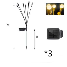 Simulation Firefly Solar Light Outdoor Garden Decoration Lawn Landscape Lamp Xmas Decor Solar LED Lights Outdoor Garden Lights (Option: Warm light-3PCS)