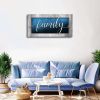 Family Canvas Wall Art-Navy Blue Family Wall Decor-Family Word Sign Canvas Prints Picture Painting Modern Artwork for Bedroom Living Room Home Decorat