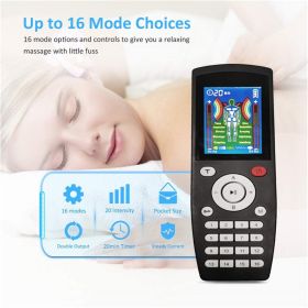 TENS 16 Modes Color Screen Digital Meridian Massager EMS Pulse Physiotherapy (Option: White-US)