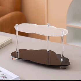 Wavy Acrylic Shelf Living Room Desktop Cup Storage Rack (Option: Large Black Wave Grain)